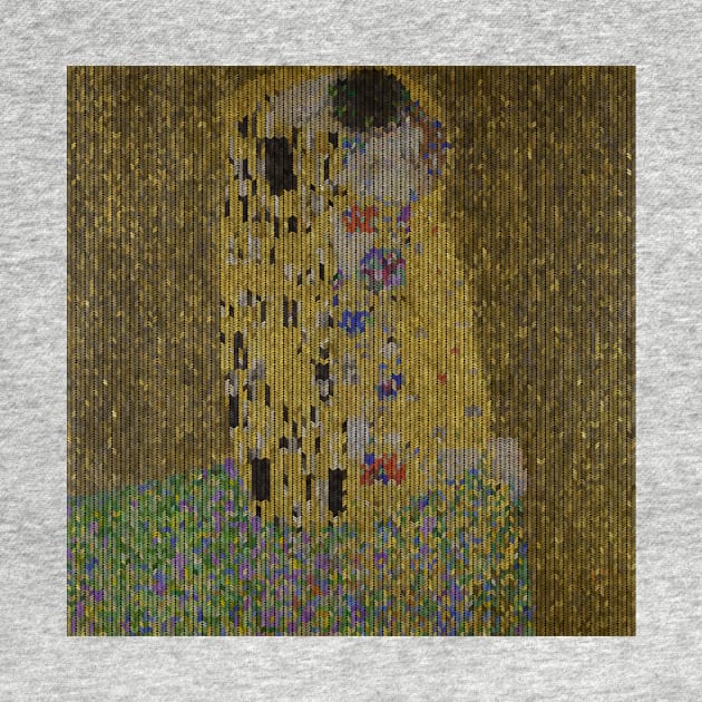 The kiss Klimt sewing by Illusory contours